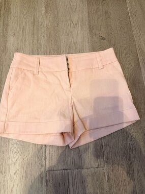 Express Light Peach High-Waist Dress Shorts